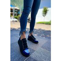 CH251 GST Mirror Furry Women's Shoes BLACK/SAX BLUE