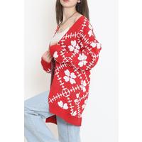 Floral Pique Knit Cardigan Red - 15164.1319.