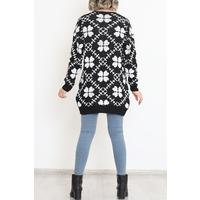 Floral Pique Knit Cardigan Black - 15164.1319.