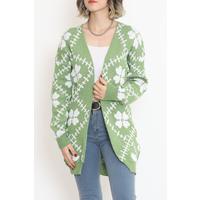 Floral Pique Knit Cardigan Grassgreen - 15164.1319.