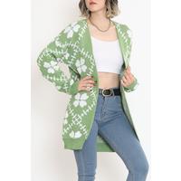 Floral Pique Knit Cardigan Grassgreen - 15164.1319.