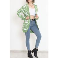 Floral Pique Knit Cardigan Grassgreen - 15164.1319.