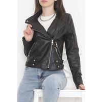 Double Zipper Leather Jacket Black - 1004.146.