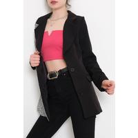 Çift Renk Blazer Ceket Siyah - 4285.1174.