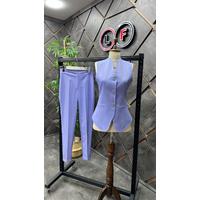 Snap Vest Suit Lilac