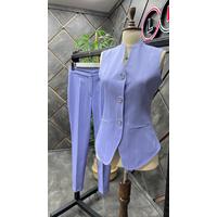 Snap Vest Suit Lilac