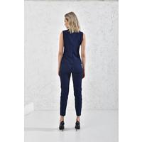 Snap Vest Suit Navy Blue