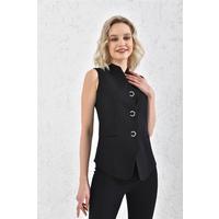 Snap Vest Suit Black