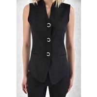 Snap Vest Suit Black