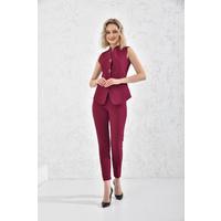 Snap Vest Suit Plum