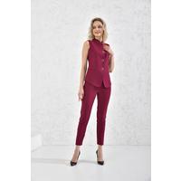 Snap Vest Suit Plum