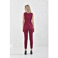 Snap Vest Suit Plum