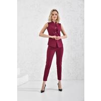 Snap Vest Suit Plum