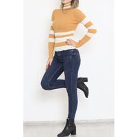 Striped Turtleneck Body Mustard - 10623.1319.