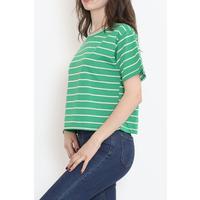 Çizgili Crop Tişört Benetton  - 9525.1567.