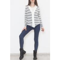 Striped Cardigan Greywhite - 4017.1577.