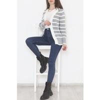 Striped Cardigan Greywhite - 4017.1577.