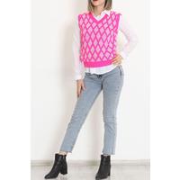 Striped V-Neck Knitwear Sweater Pink - 8354.291.