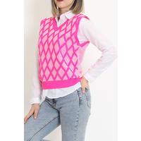 Striped V-Neck Knitwear Sweater Pink - 8354.291.