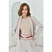 Crop Jacket Shabby Trouser Suit Beige