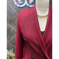 Leather Buttoned Jacket Claret Red