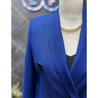 Leather Buttoned Jacket Saks Blue