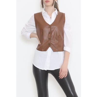 Leather Vest Brown - 3636.1595.