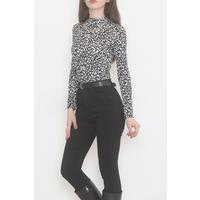 Patterned Bodysuit Black and White - 524.1247.