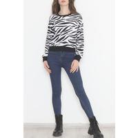 Укороченный свитшот Sweat Zebra с рисунком — 12439.1567.