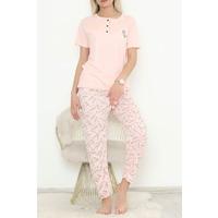 Desenli Pijama Takımı Somon1 - 11405.1048.