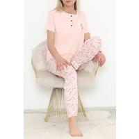 Desenli Pijama Takımı Somon1 - 11405.1048.