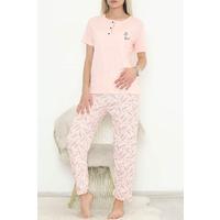 Desenli Pijama Takımı Somon1 - 11405.1048.