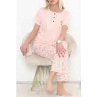 Desenli Pijama Takımı Somon1 - 11405.1048.