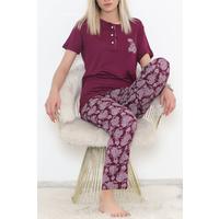 Desenli Pijama Takımı Mor4 - 11405.1048.