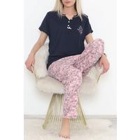 Desenli Pijama Takımı Lacivert3 - 11405.1048.