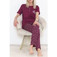 Desenli Pijama Takımı Mor3 - 11405.1048.