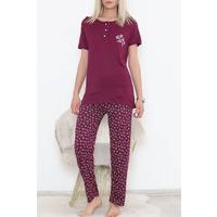 Desenli Pijama Takımı Mor3 - 11405.1048.