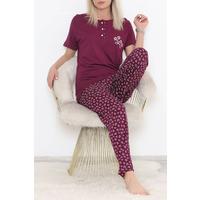 Desenli Pijama Takımı Mor3 - 11405.1048.