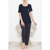 Desenli Pijama Takımı Lacivert5 - 11405.1048.