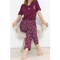 Desenli Pijama Takımı Mor6 - 11405.1048.