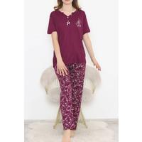 Desenli Pijama Takımı Mor6 - 11405.1048.