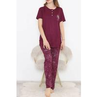 Desenli Pijama Takımı Mor5 - 11405.1048.