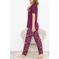 Desenli Pijama Takımı Mor7 - 11405.1048.