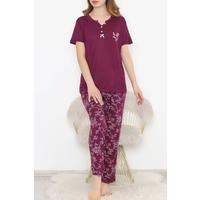 Desenli Pijama Takımı Mor7 - 11405.1048.