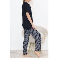 Desenli Pijama Takımı Lacivert4 - 11405.1048.