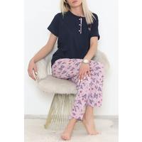 Desenli Pijama Takımı Lacikırmızı - 11405.1048.