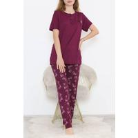 Desenli Pijama Takımı Mor2 - 11405.1048.