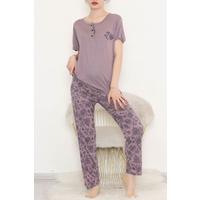 Desenli Pijama Takımı Eflatun1 - 11405.1048.