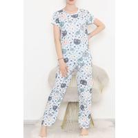 Desenli Pijama Takımı Mint - 10685.1287.