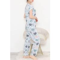 Desenli Pijama Takımı Mint - 10685.1287.